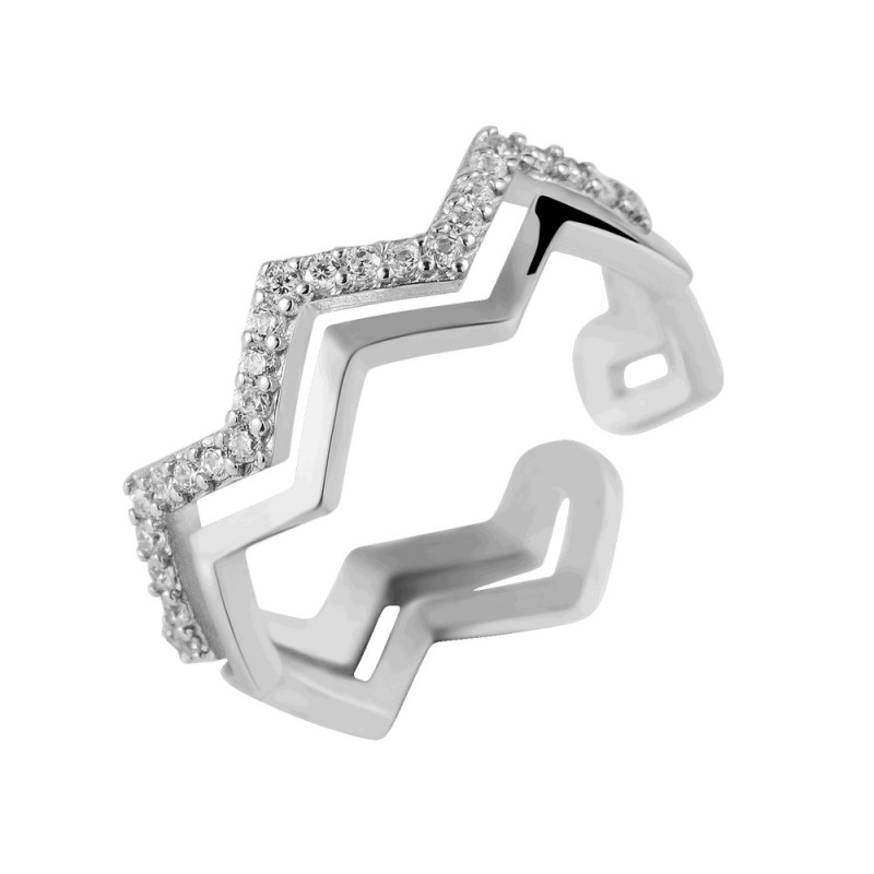 Серебряное кольцо с фианитами S018-10