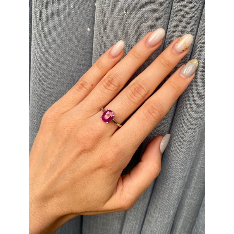 Срібна каблучка з рубіном 016-44