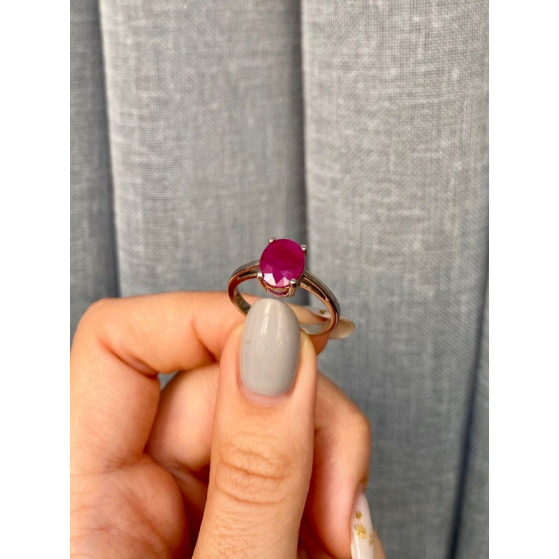 Срібна каблучка з рубіном 016-44