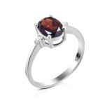 Срібна каблучка з гранатом та фіанітом 018-4110