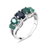 Срібна каблучка з сапфіром 027-3171