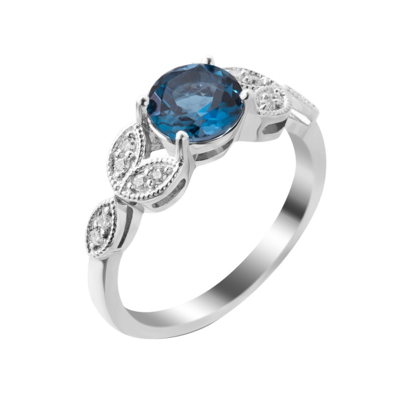 Серебряное кольцо с Лондон топазом 071-3310