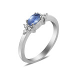 Silver ring, with inserts of kyanite and Zirconia 084-3710