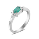 Серебряное кольцо с изумрудом 084-7110
