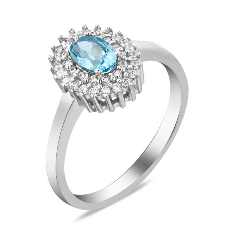 Серебряное кольцо с свисс топазом 086-3010