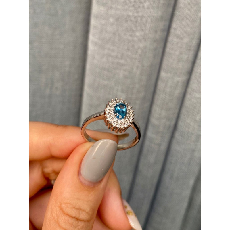 Серебряное кольцо с свисс топазом 086-3010