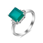 Серебряное кольцо с зеленим агатом 103-7310