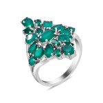 Срібна каблучка з зеленим агатом 139-73