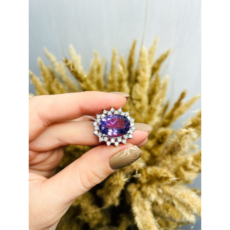 Silver ring with amethyst 170-6210