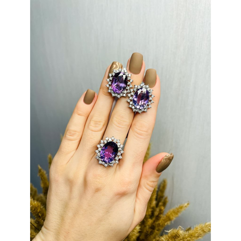 Silver ring with amethyst 170-6210