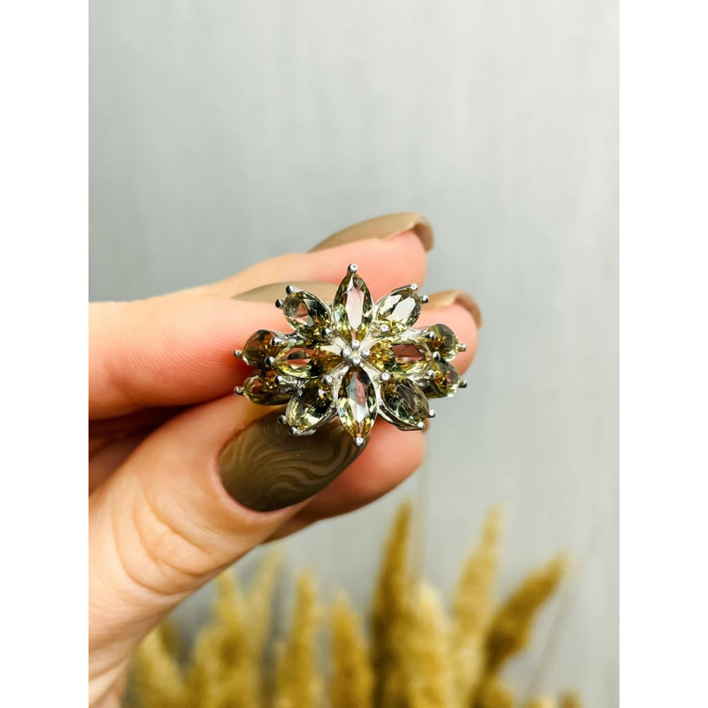 Серебряное кольцо с натуральным нано султанитом 195N-82