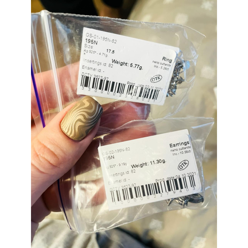 Серебряное кольцо с натуральным нано султанитом 195N-82