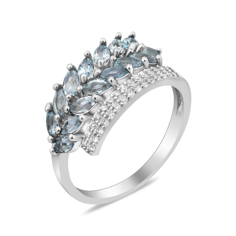 Silver ring with sky topaz 199-3910