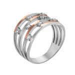 Срібна каблучка з фіанітом Destiny-10