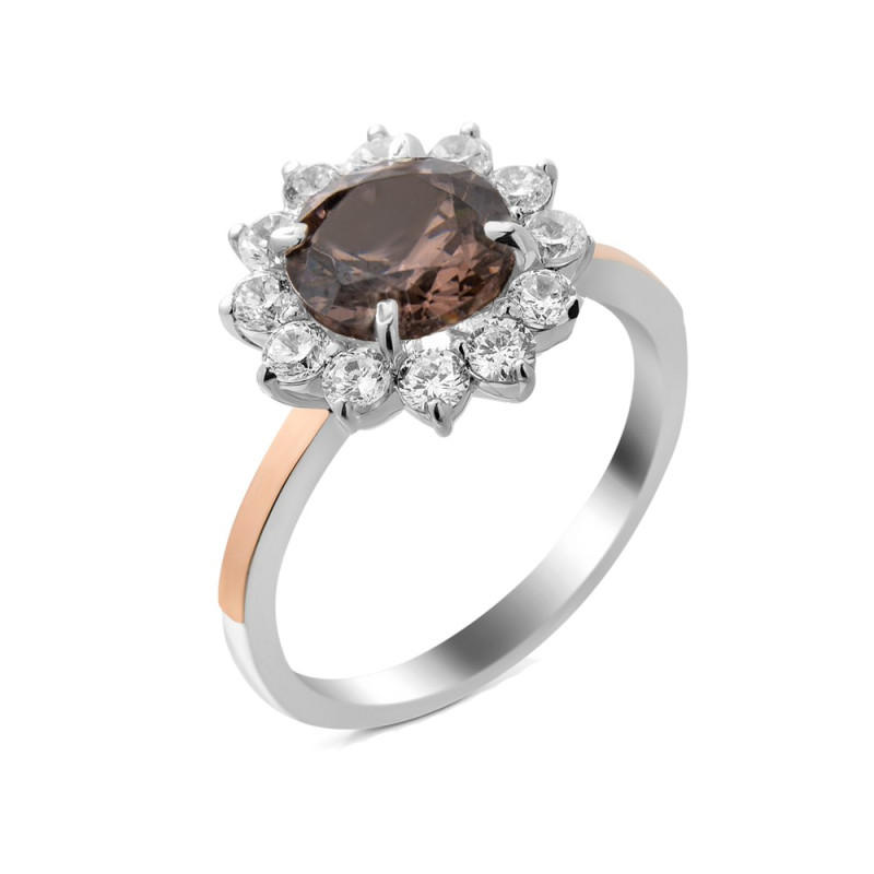 Срібна каблучка з фіанітом Jakarta-7610