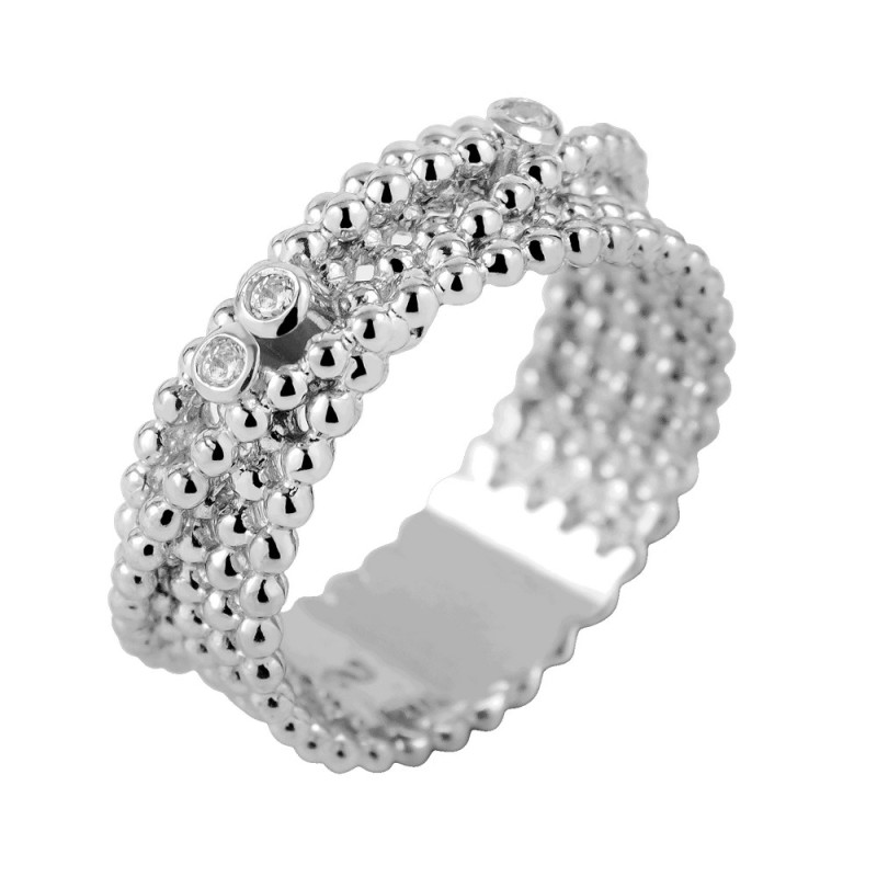 Silver ring with cubic Zirconia S019-10