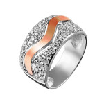 Серебряное кольцо с золотом и куб. цирконием Verdzhiniya-10