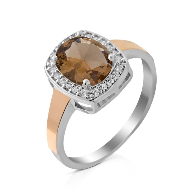 Срібна каблучка з фіанітом Verona-7610