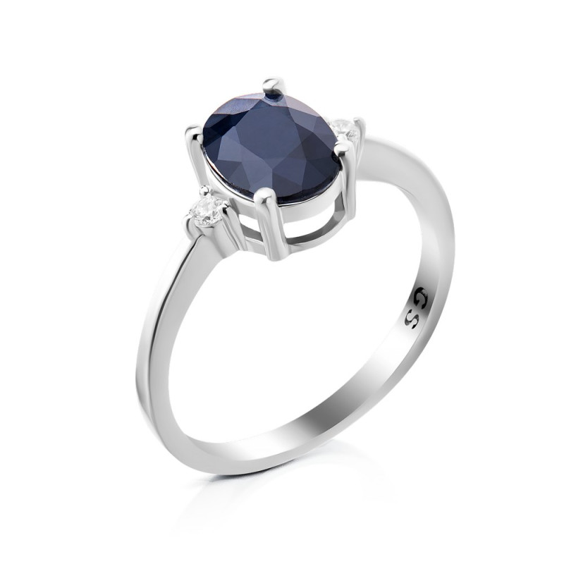 Срібна каблучка з сапфіром 018-3110