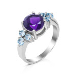 Срібна каблучка з бразильським аметистом 029-6139