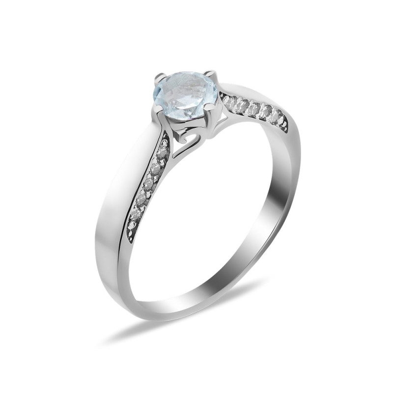 Серебряное кольцо с скай топазом 039-3910