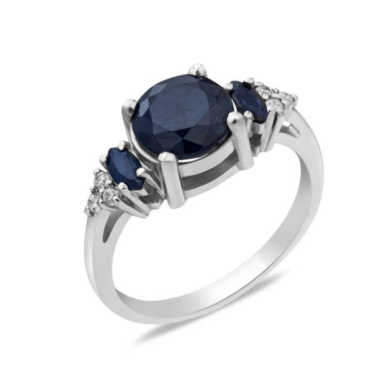 Серебряное кольцо с сапфиром 064-3110