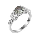 Серебряное кольцо с зеленым кварцем 071-6410