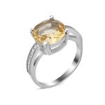 Серебряное кольцо со вставками цитрина 102-5410