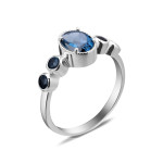 Серебряное кольцо с натуральным Лондон топазом 136-33