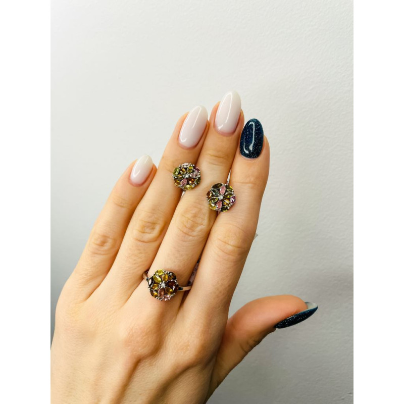 Серебряное кольцо с турмалином 148-6510