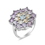 Silver ring with sky topaz 179-395463