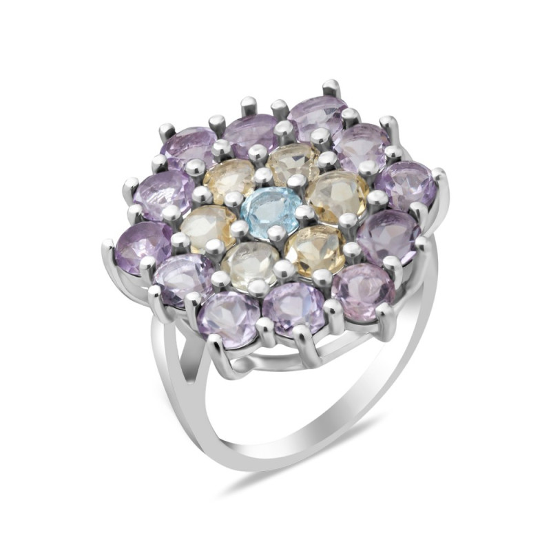 Серебряное кольцо со скай топазом 179-395463