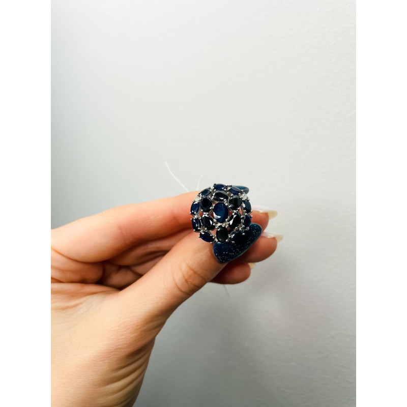 Серебряное кольцо с натуральным сапфиром 186-3110