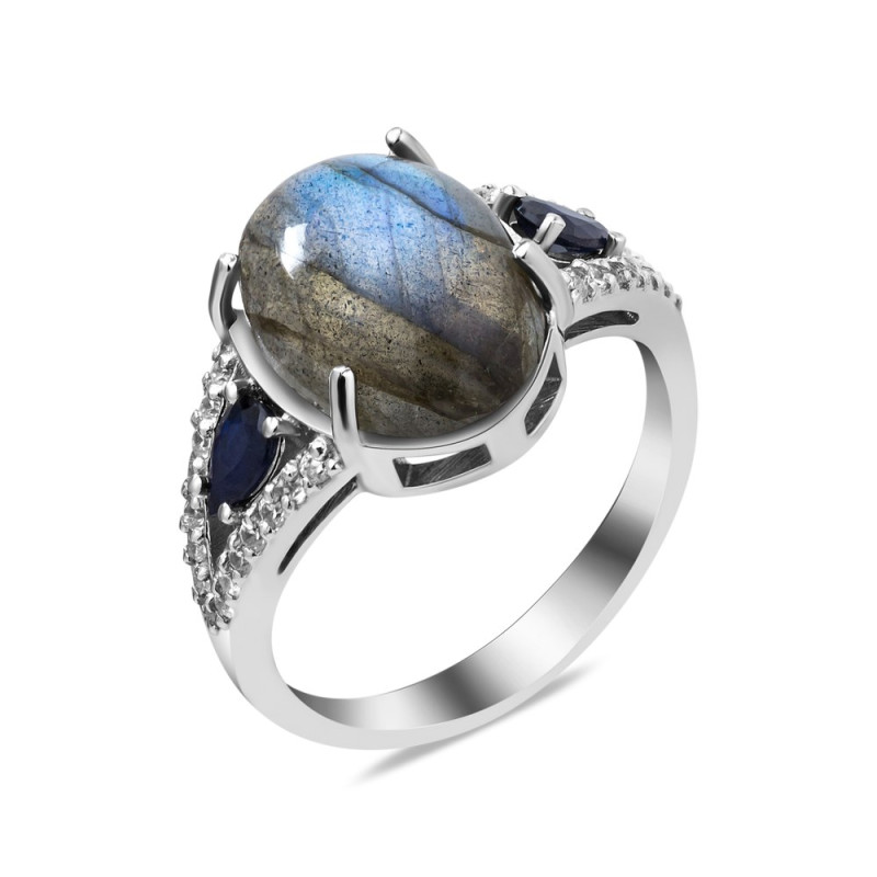 Серебряное кольцо с лабрадоритом 187-883110