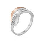 Серебряное кольцо с золотом и куб. цирконием Fiona-10