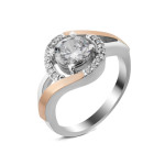 Серебряное кольцо с золотыми вставками Varna-10