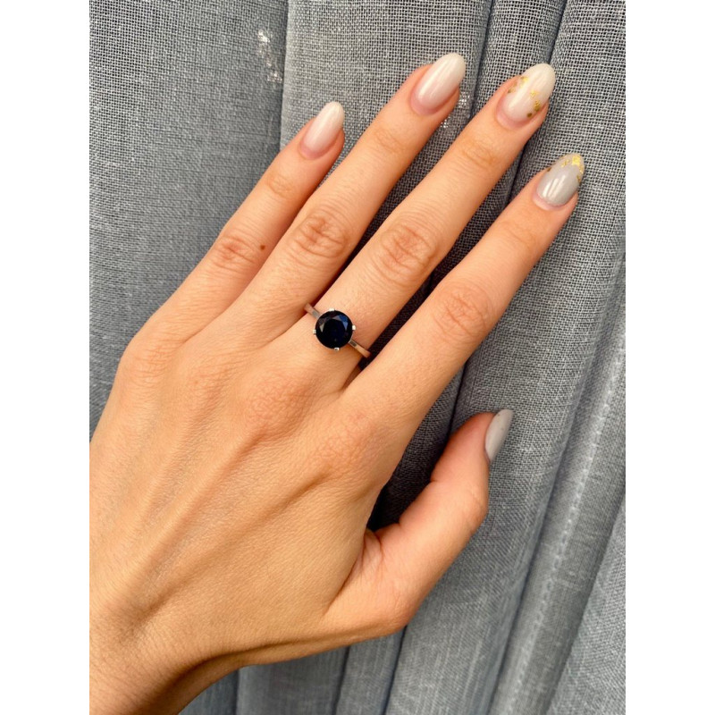 Срібна каблучка з сапфіром 003-31