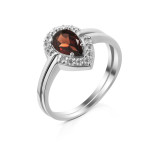 Каблучка з натуральними каменями гранату 004-4110