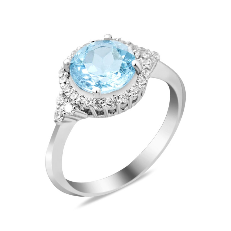Серебряное кольцо с скай топазом 048-3910
