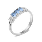 Серебряное кольцо со скай топазом и куб. цирконием 063-3910