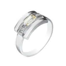 Серебряное кольцо со вставками цитрина и циркония 098-5410