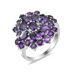 Серебряное кольцо с натуральным аметистом 145-6210