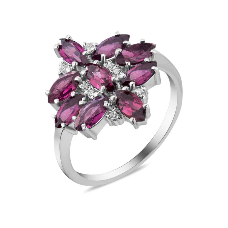 Silver ring with rhodolite 151-4210