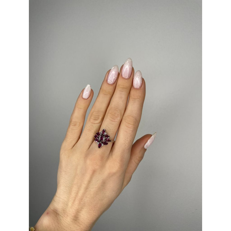 Silver ring with rhodolite 151-4210