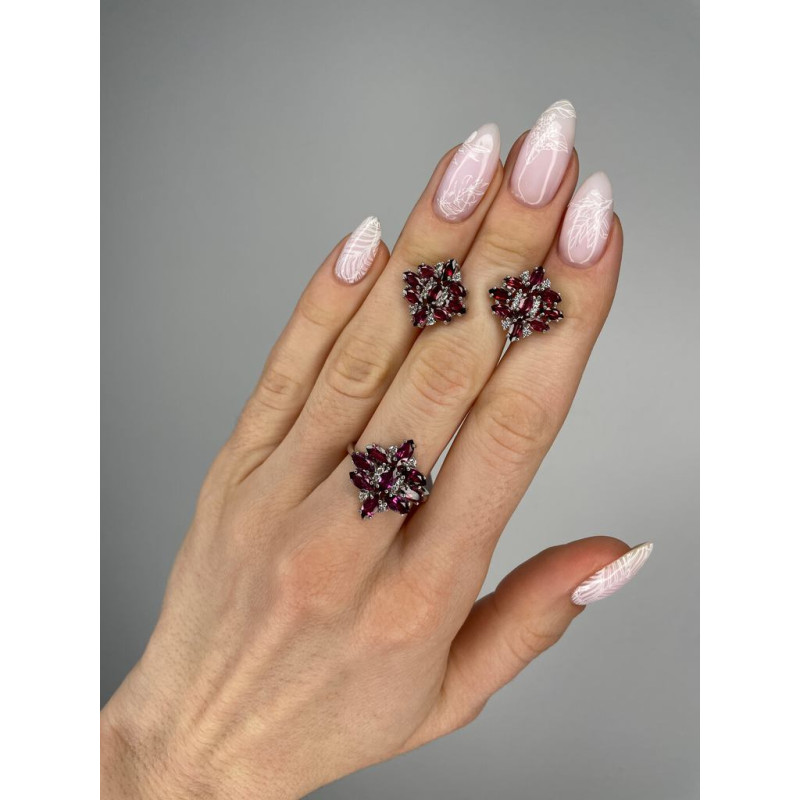 Silver ring with rhodolite 151-4210