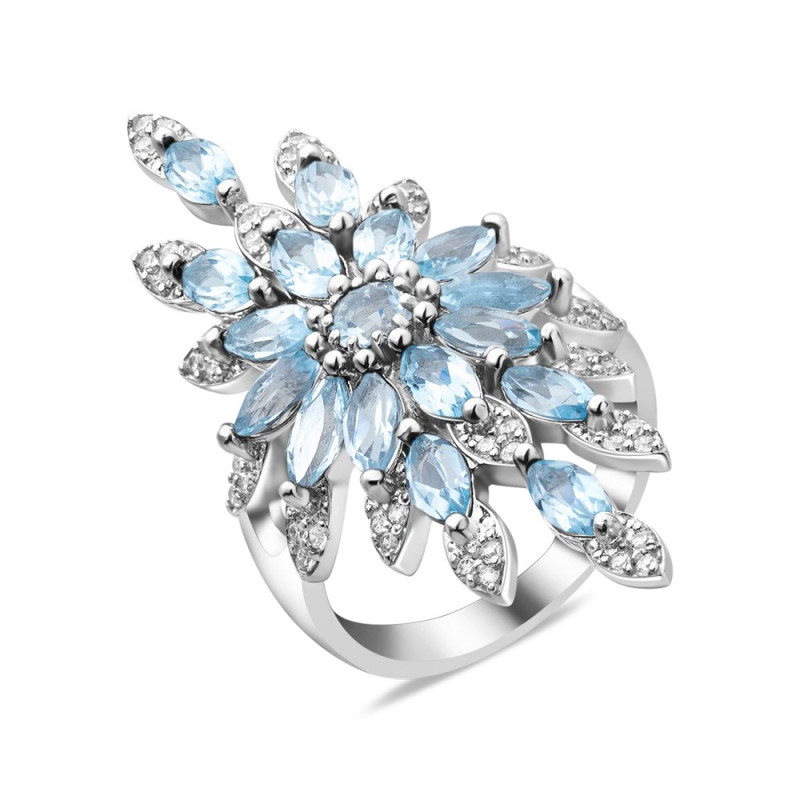 Серебряное кольцо с скай топазом 175-3910