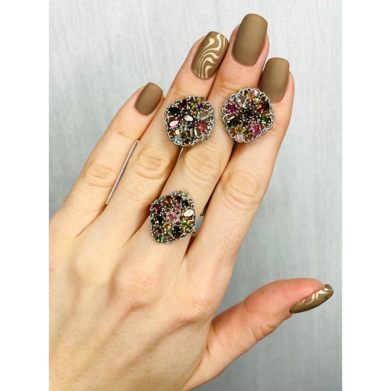 Серебряное кольцо с турмалином 200-65