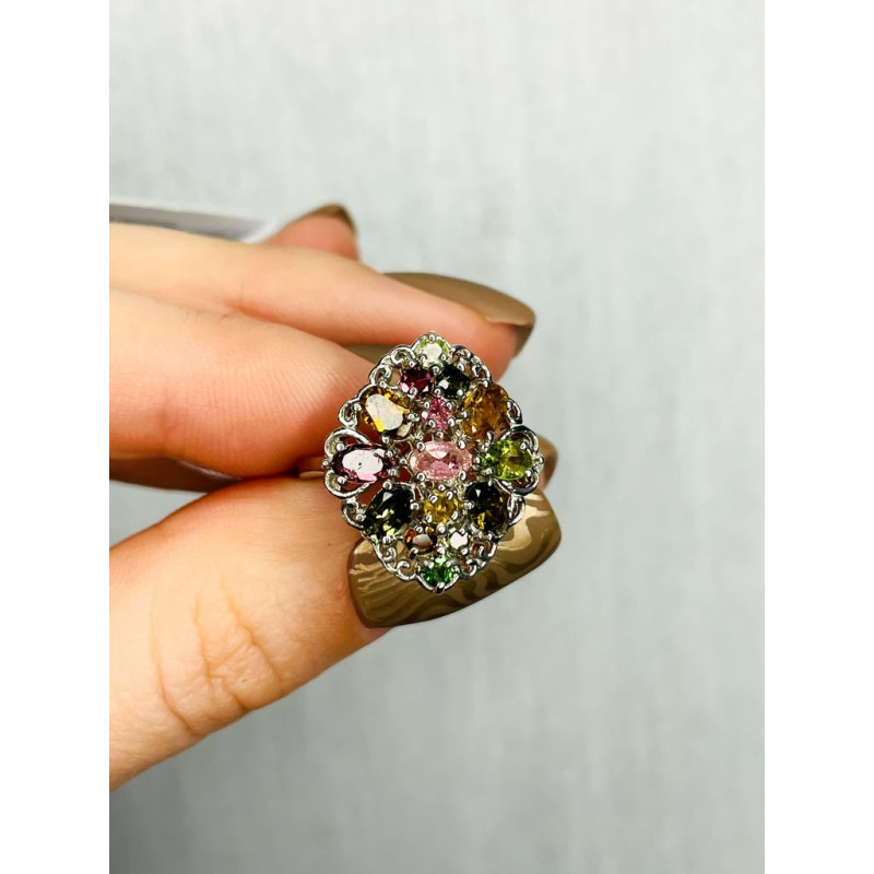 Серебряное кольцо с турмалином 200-65
