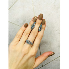 Серебряное кольцо с натуральным скай топазом 222-39