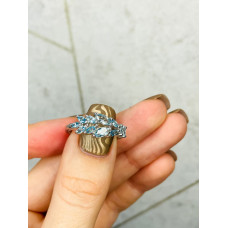 Серебряное кольцо с натуральным скай топазом 222-39